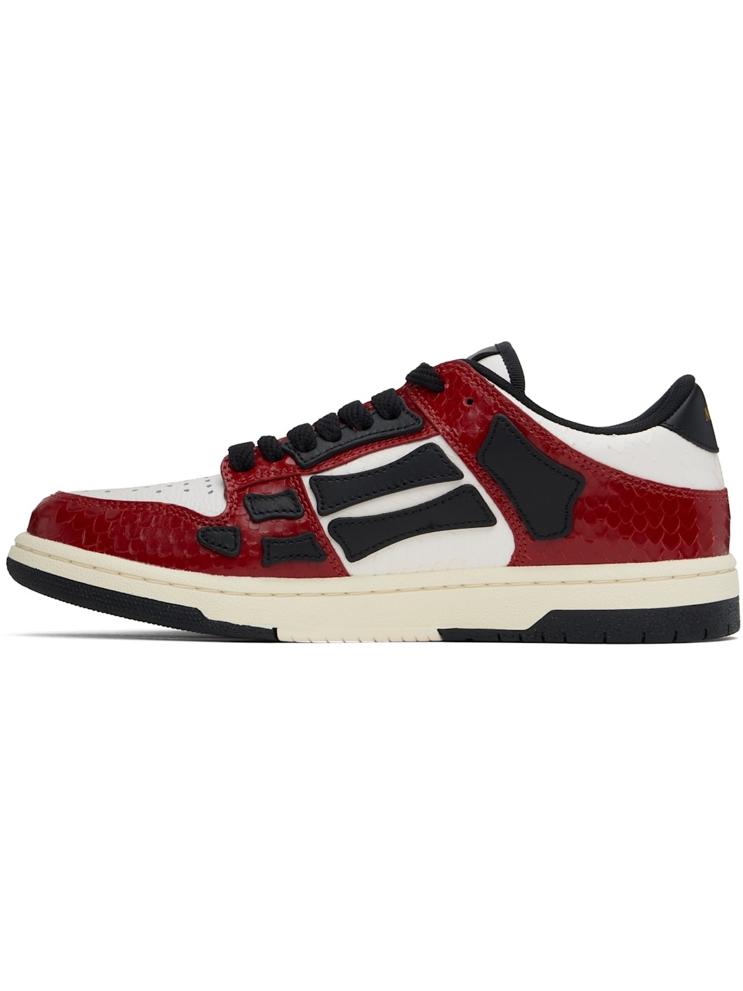 Red & Black Snake Skel-Top Low Sneakers - 3