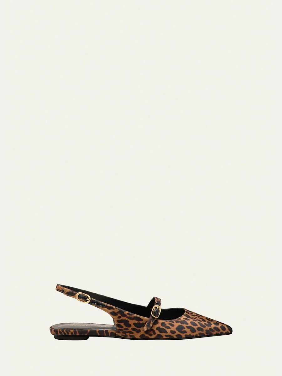 Emilia Leopard Mary Jane Slingback Ballerina Flats - 1