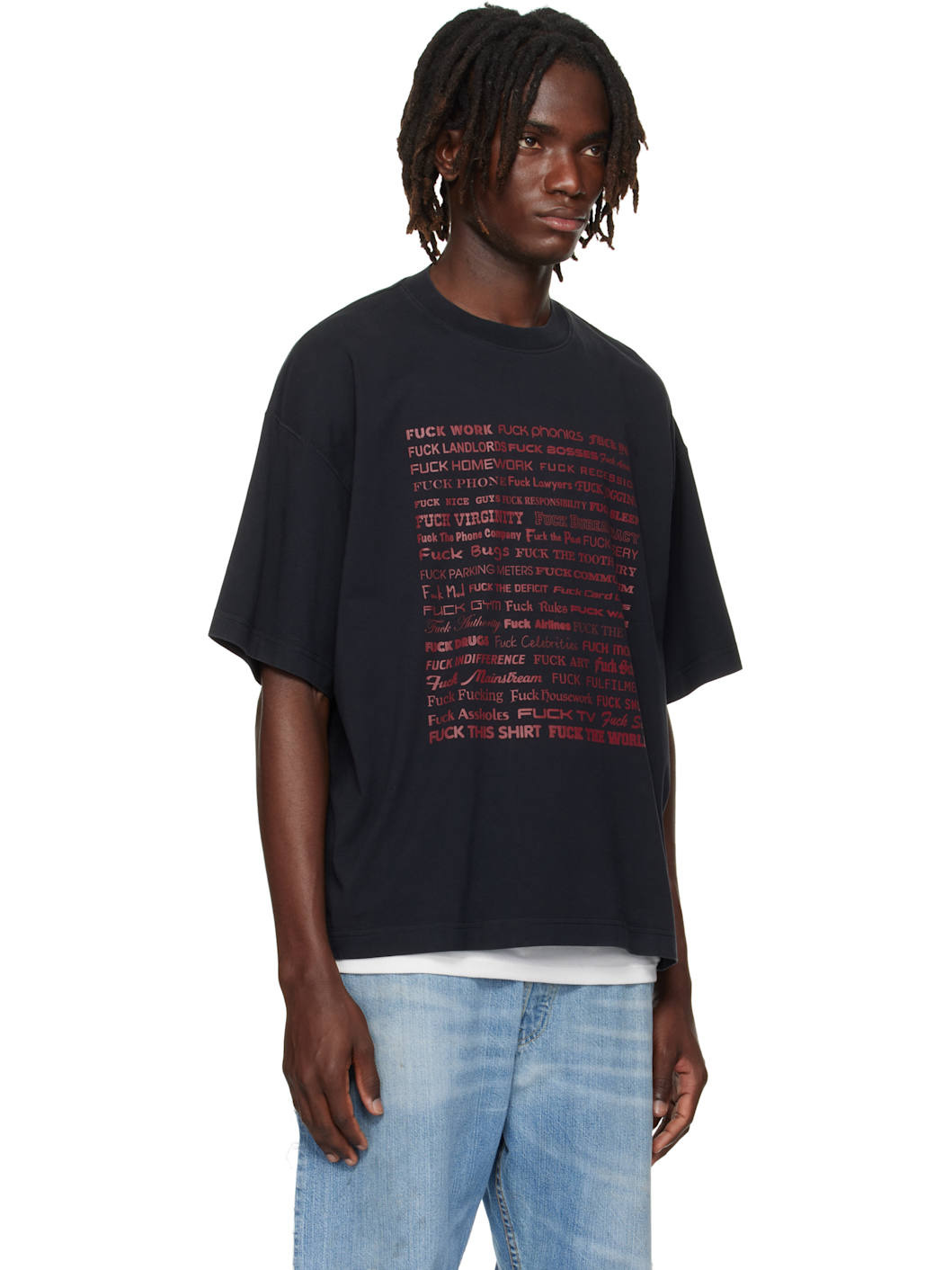 Black 'Fuck' Regular T-shirt - 2