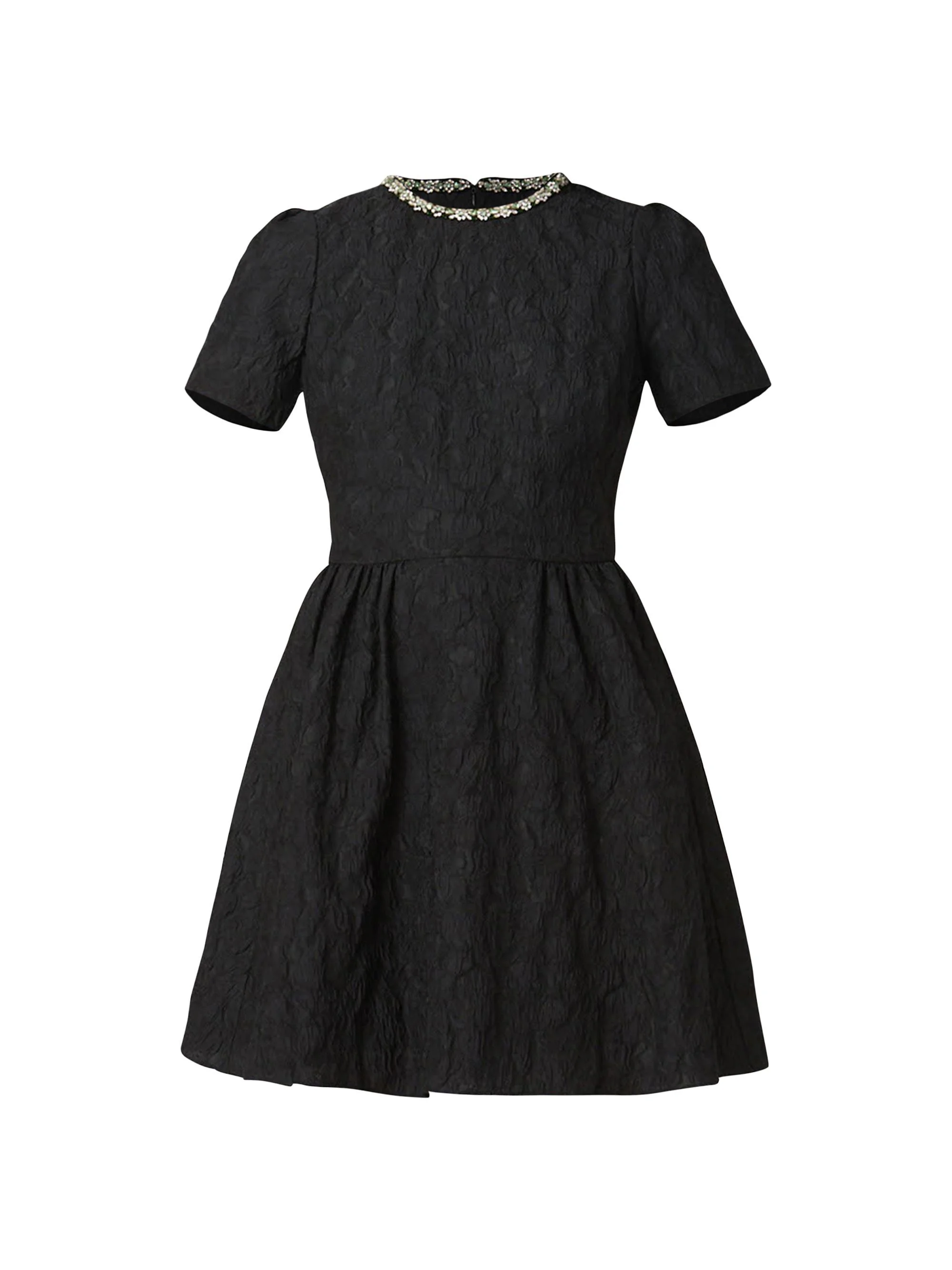 Women's Andie Textured Embellished Cocktail Dress - Jet Green Silver - 1