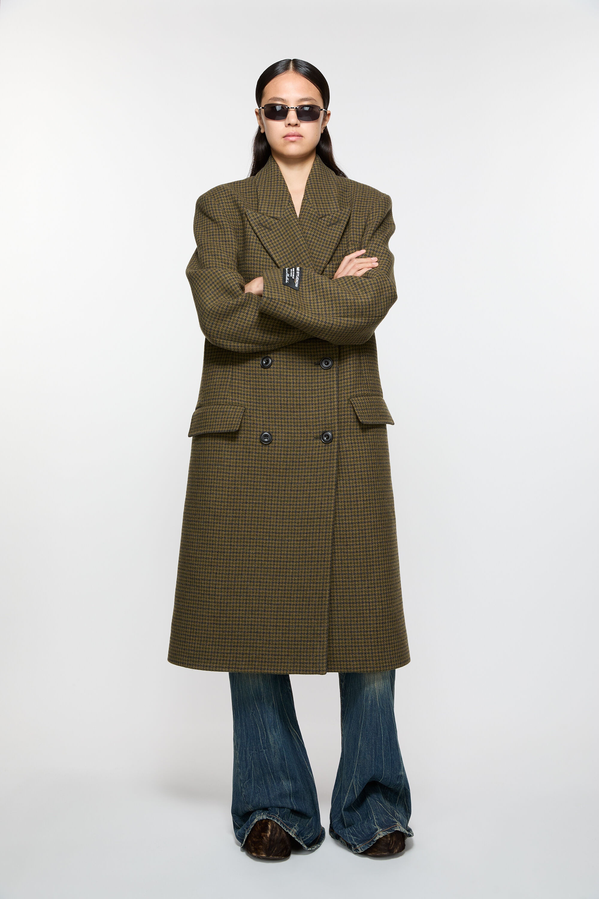 Double-breasted wool coat - Khaki green - 5