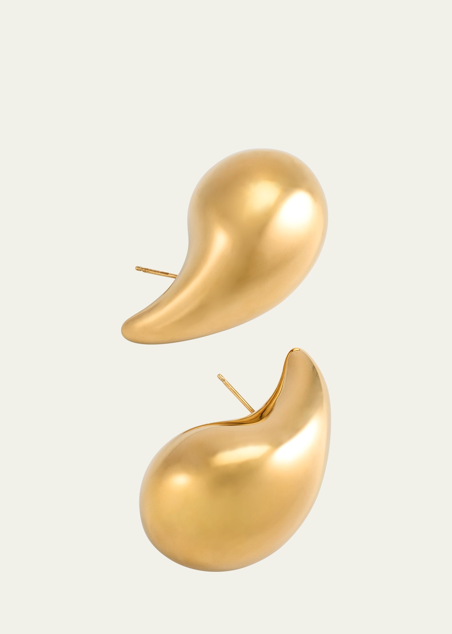 Polished Drop Earrings, Gold - 3