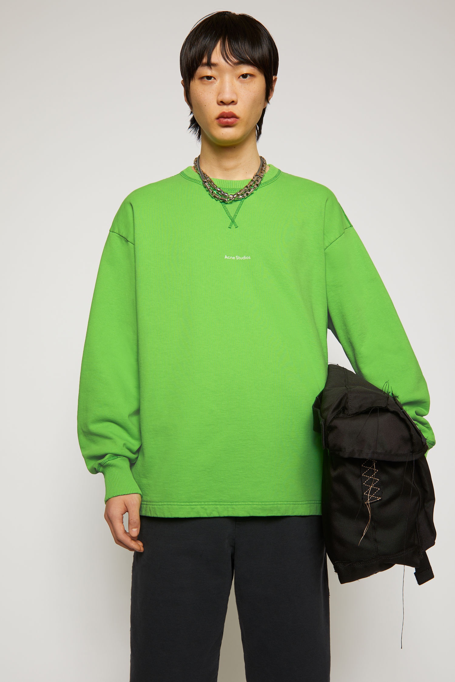 Logo print sweatshirt bright green - 2