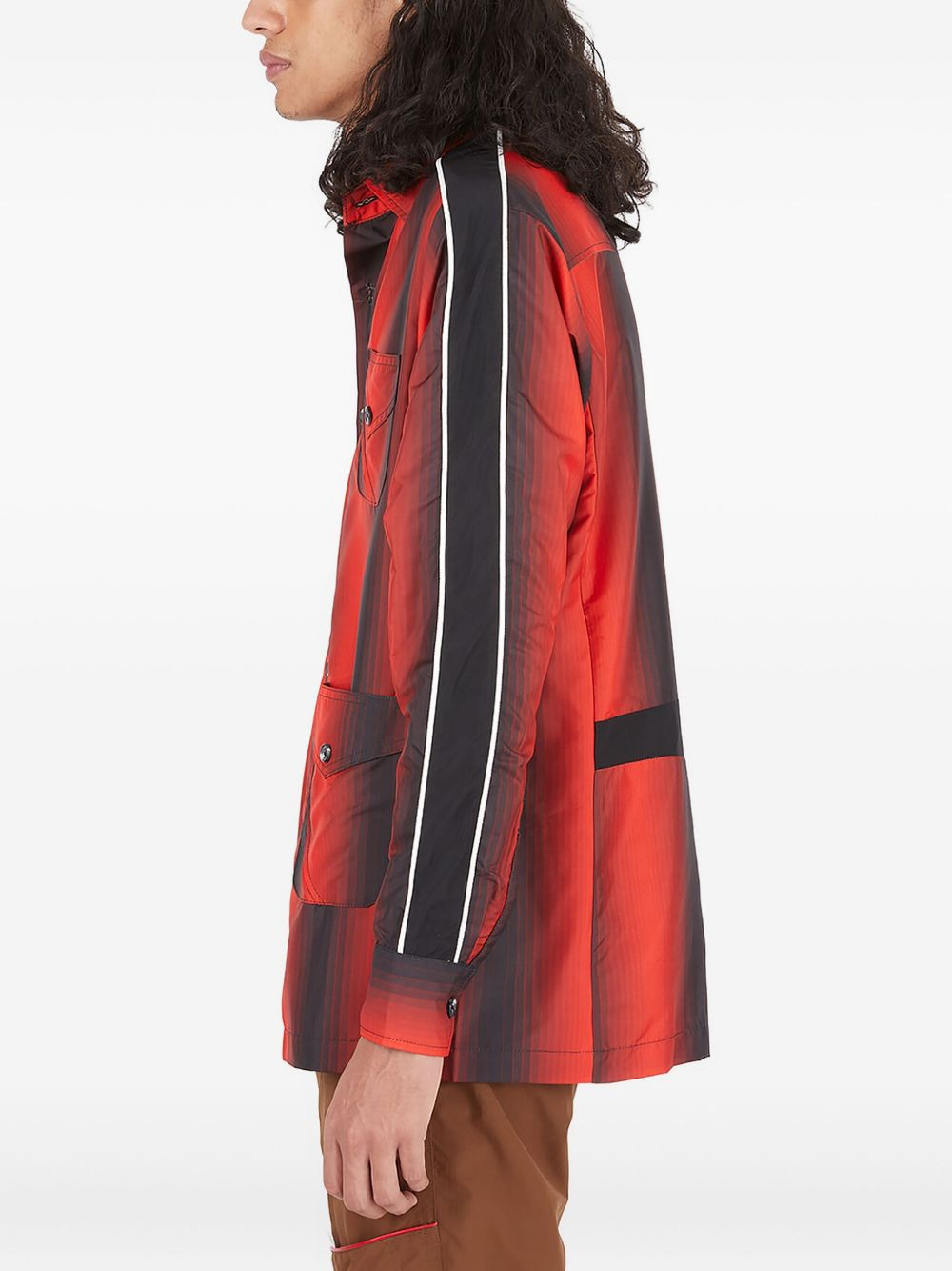 stripe-pattern shirt jacket - 3