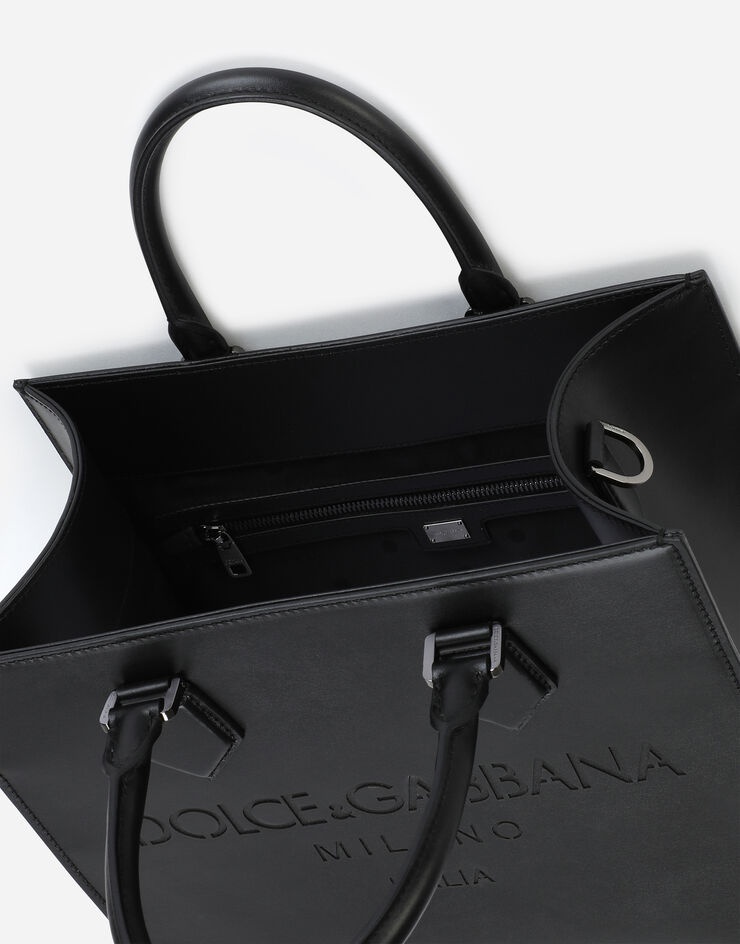 Calfskin Edge shopper with logo - 6