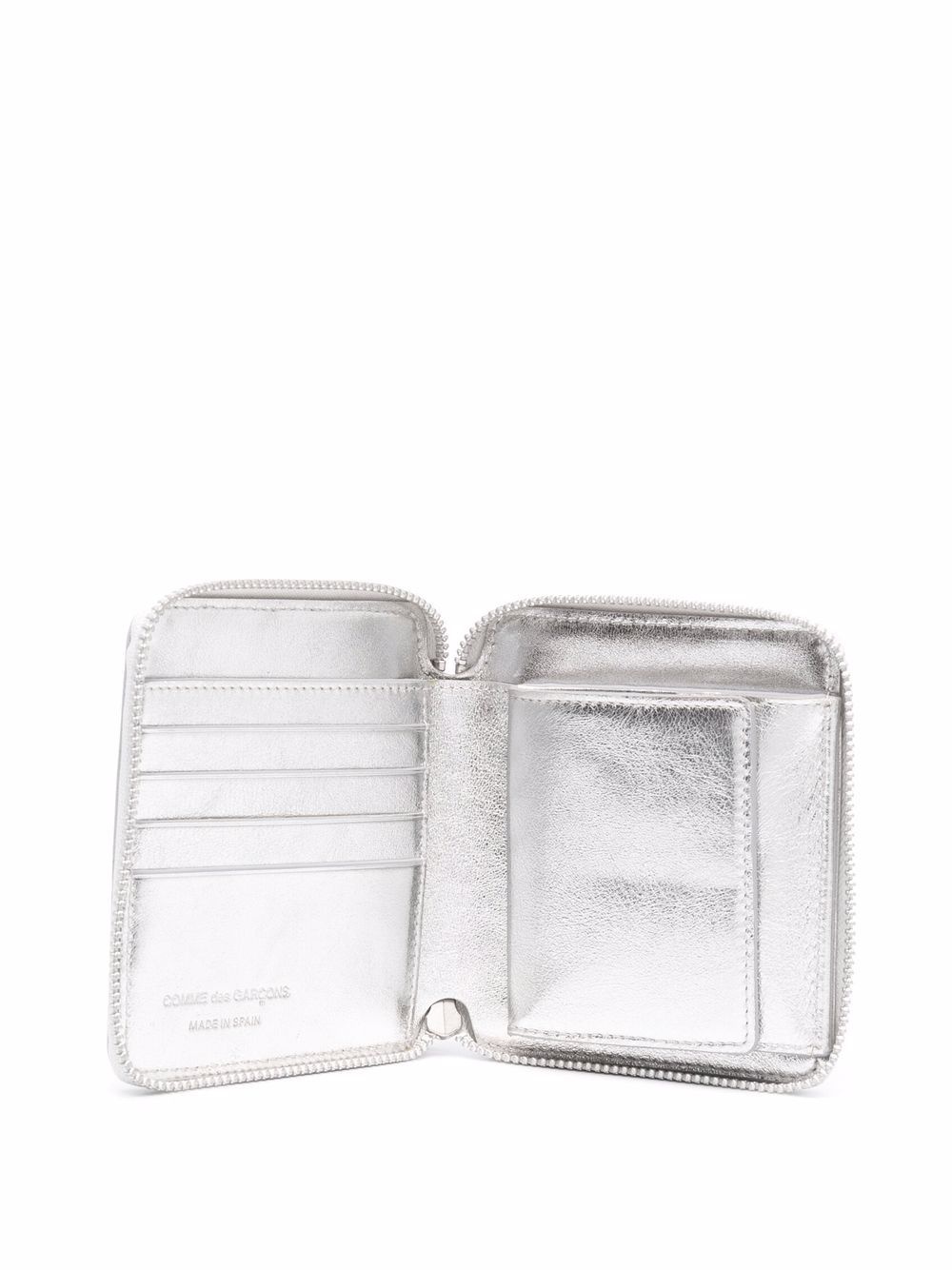 metallic-effect zip-around leather wallet - 3