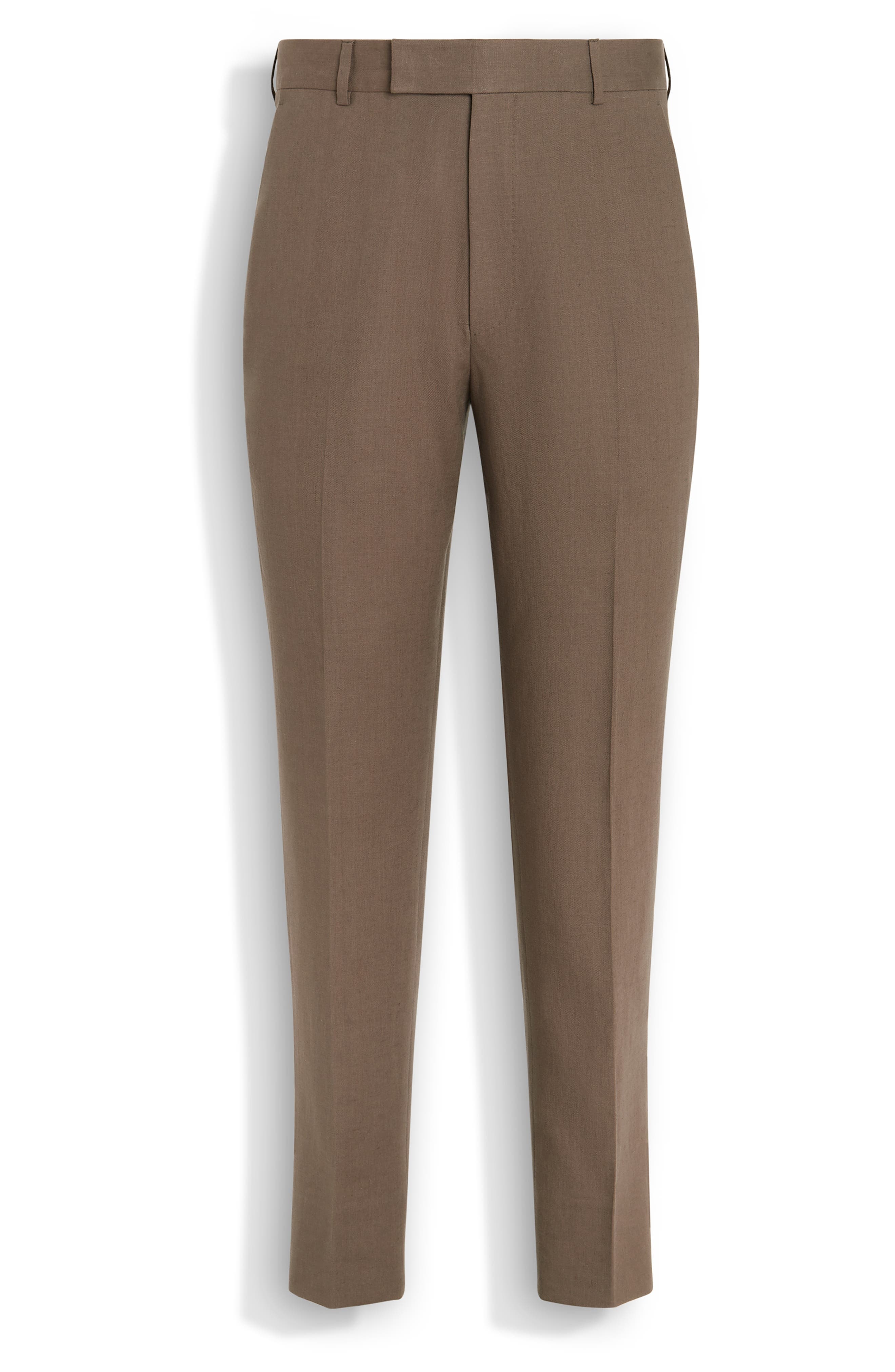 ZEGNA Linen Trousers in Medium Brown at Nordstrom - 3