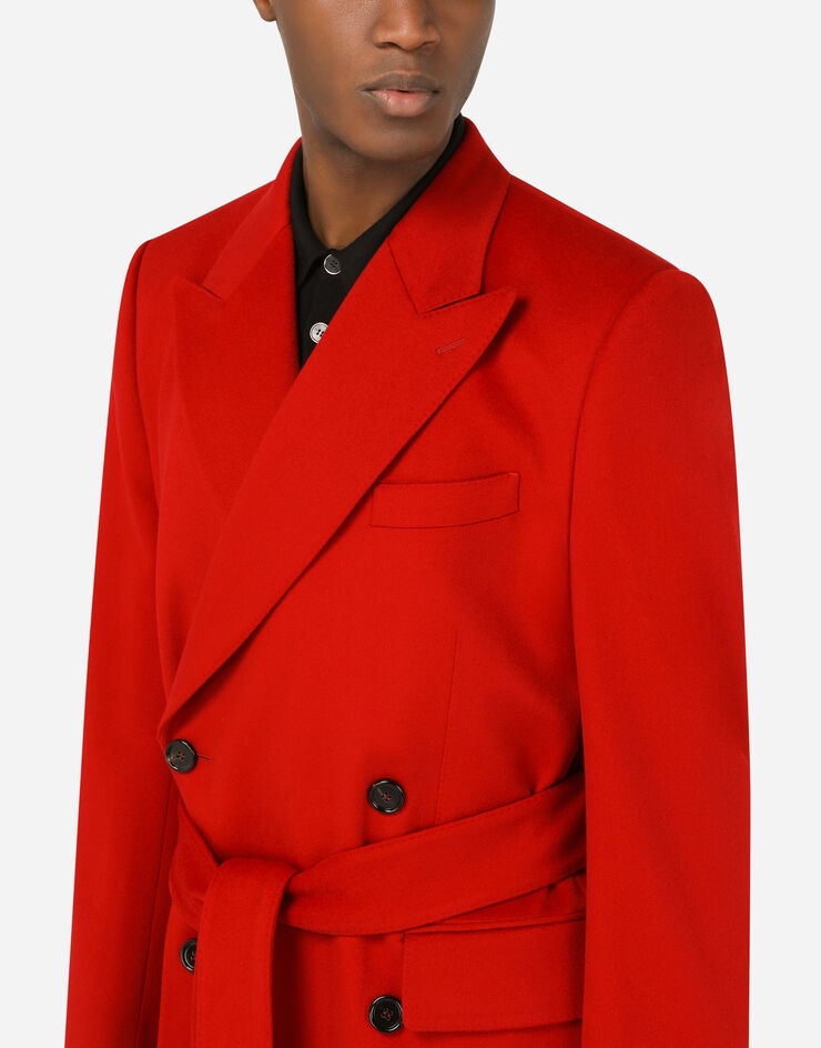 Double-breasted cashmere and wool coat - 5