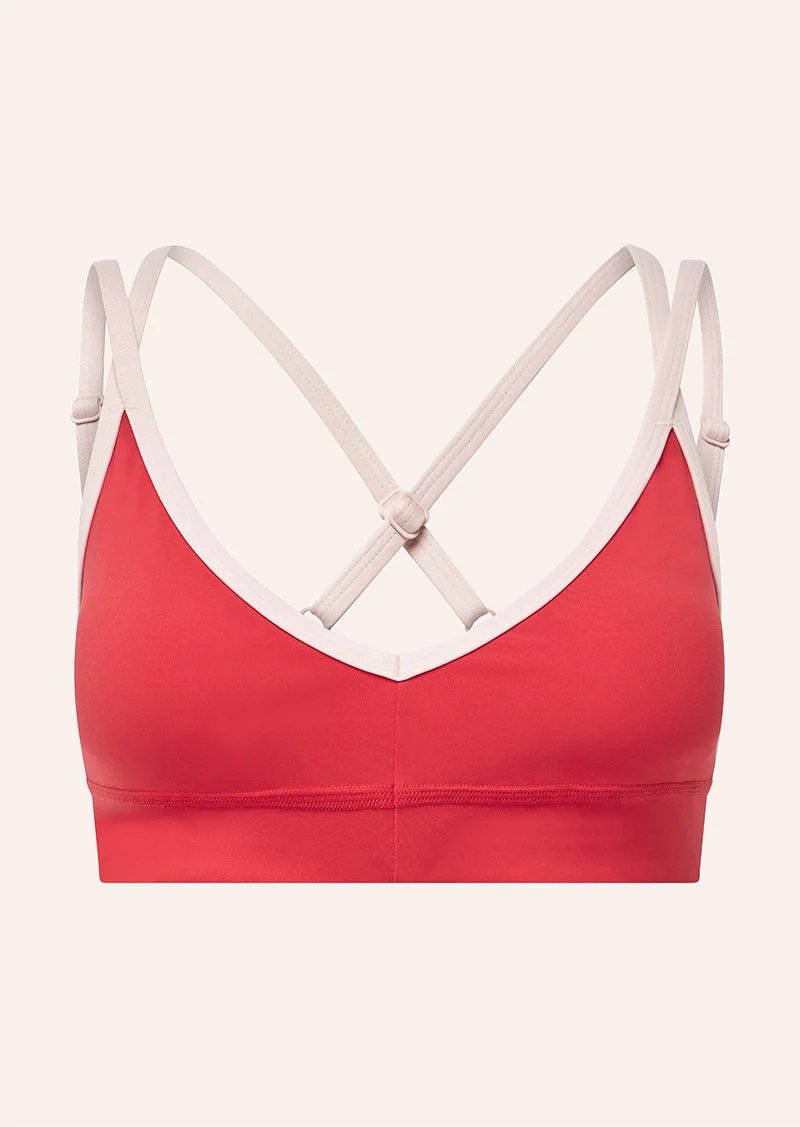 PARAMOUNT SPORTS BRA IN STRAWBERRY & SOFT PINK - 1