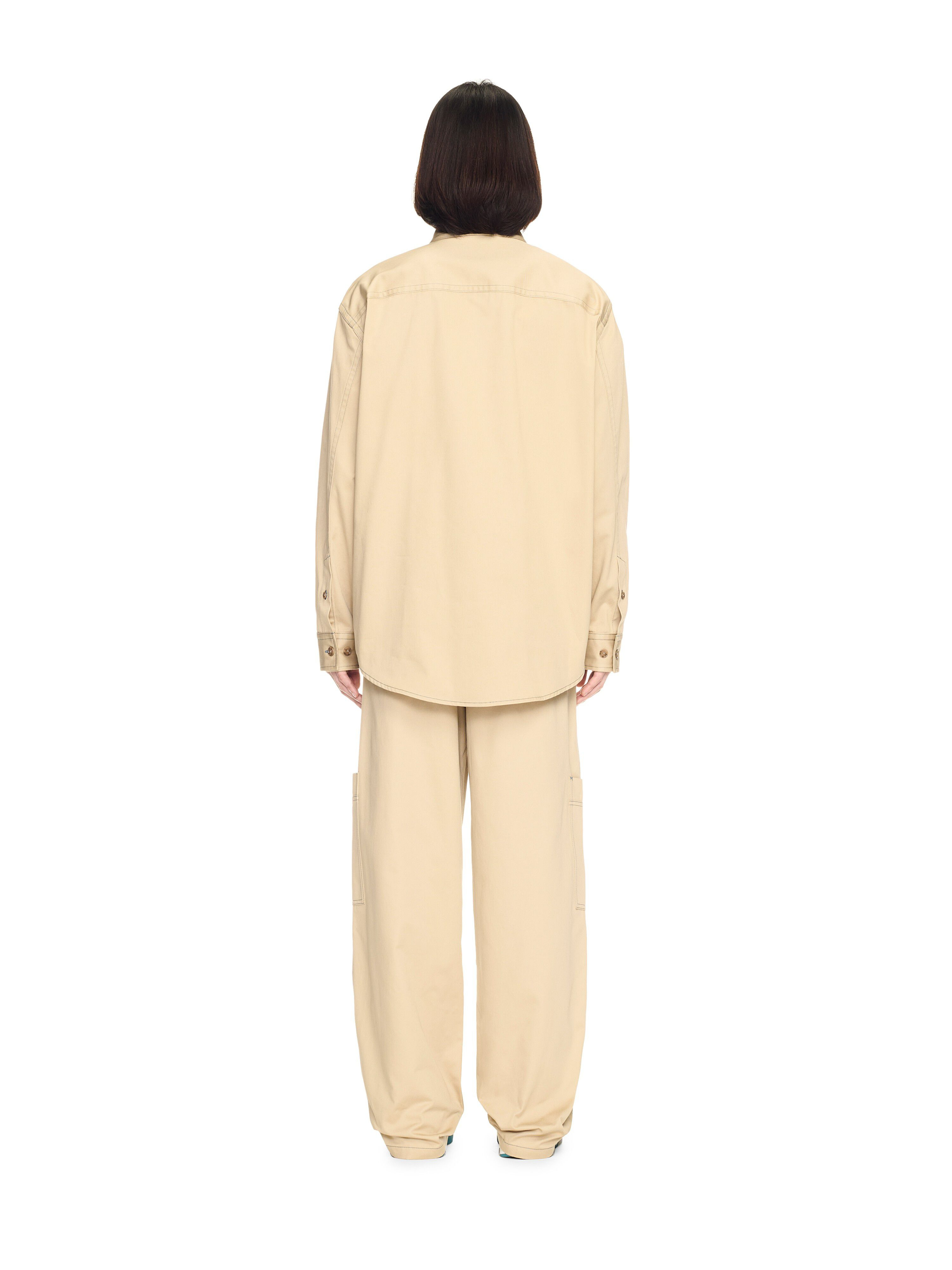 Beige Stitch Military Overshirt - 6