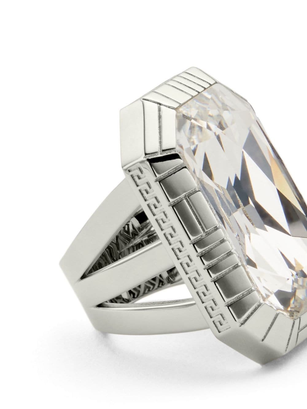 Greca Quilting crystal-embellished ring - 2