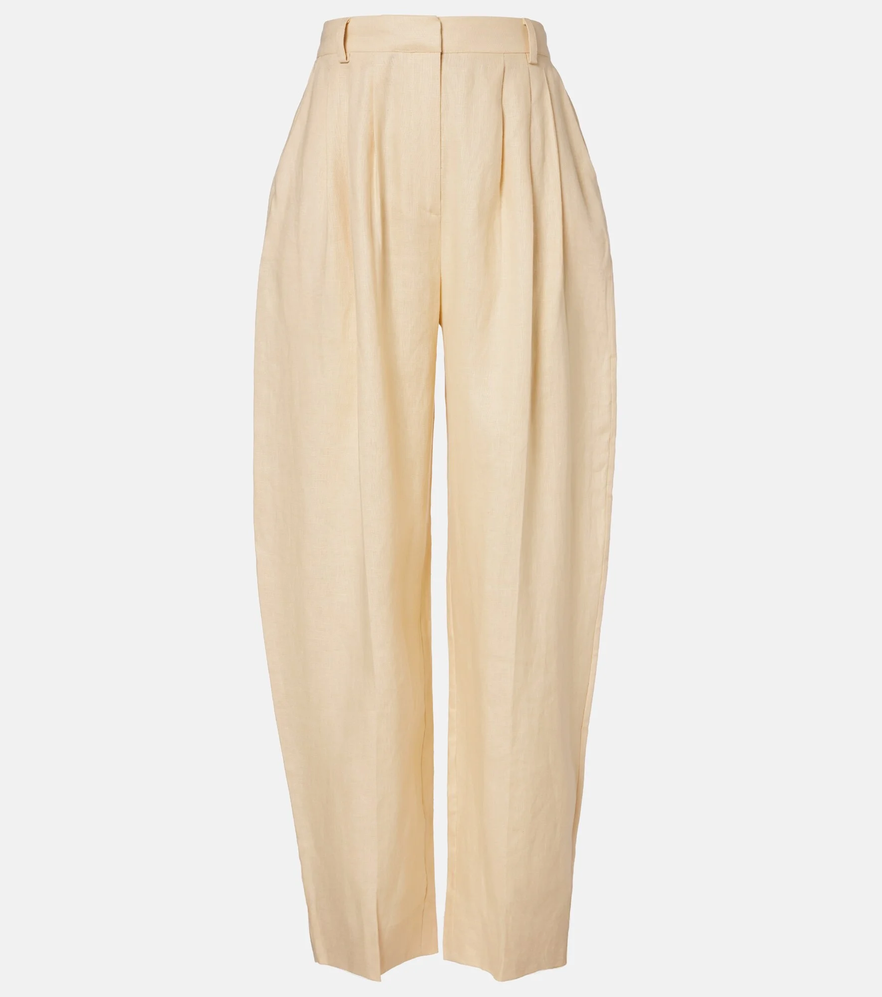 Rio pleated linen barrel-leg pants - 1