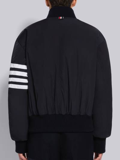 Thom Browne POLY TWILL 4-BAR OVERSIZED KNIT DOWN BLOUSON JACKET outlook