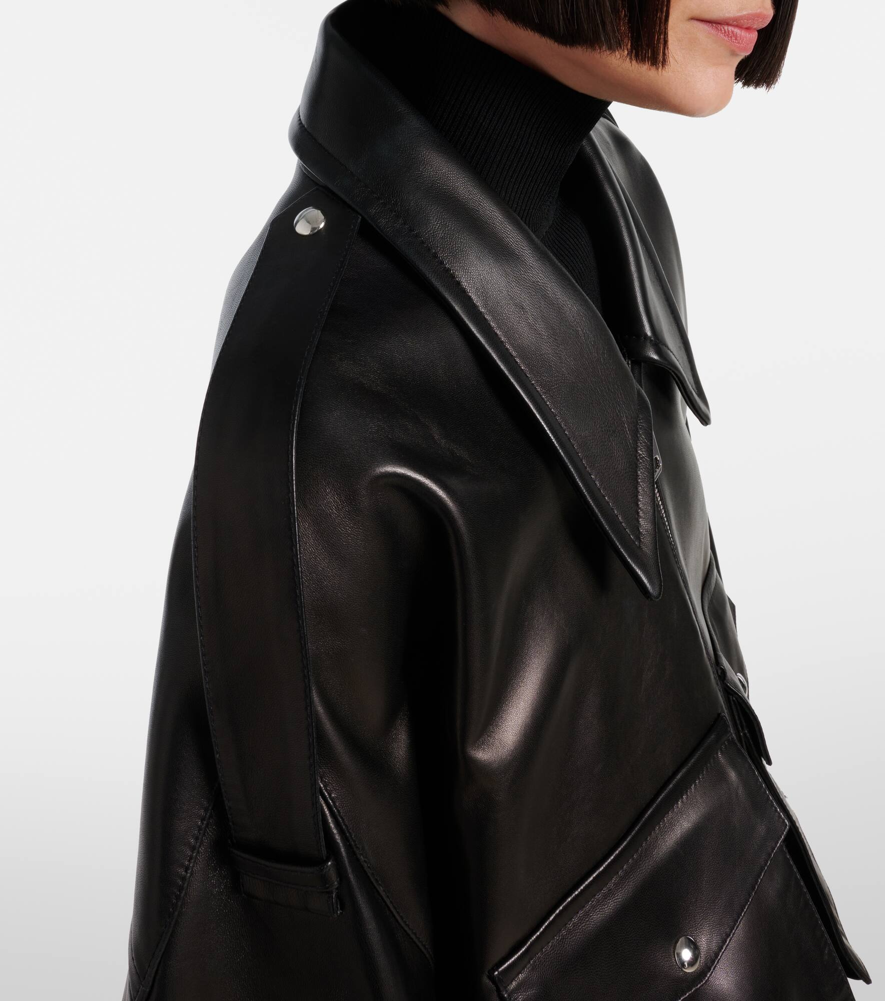 Owey oversized leather jacket - 4