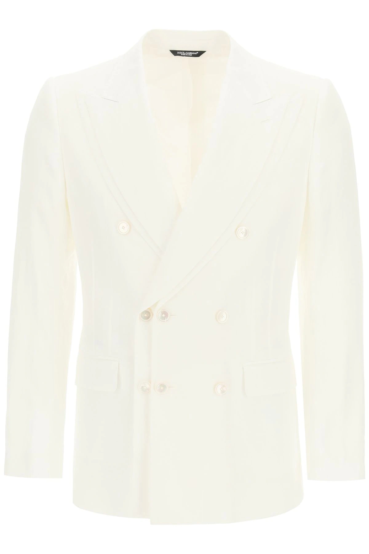 DOUBLE-BREASTED LINEN BLAZER - 1