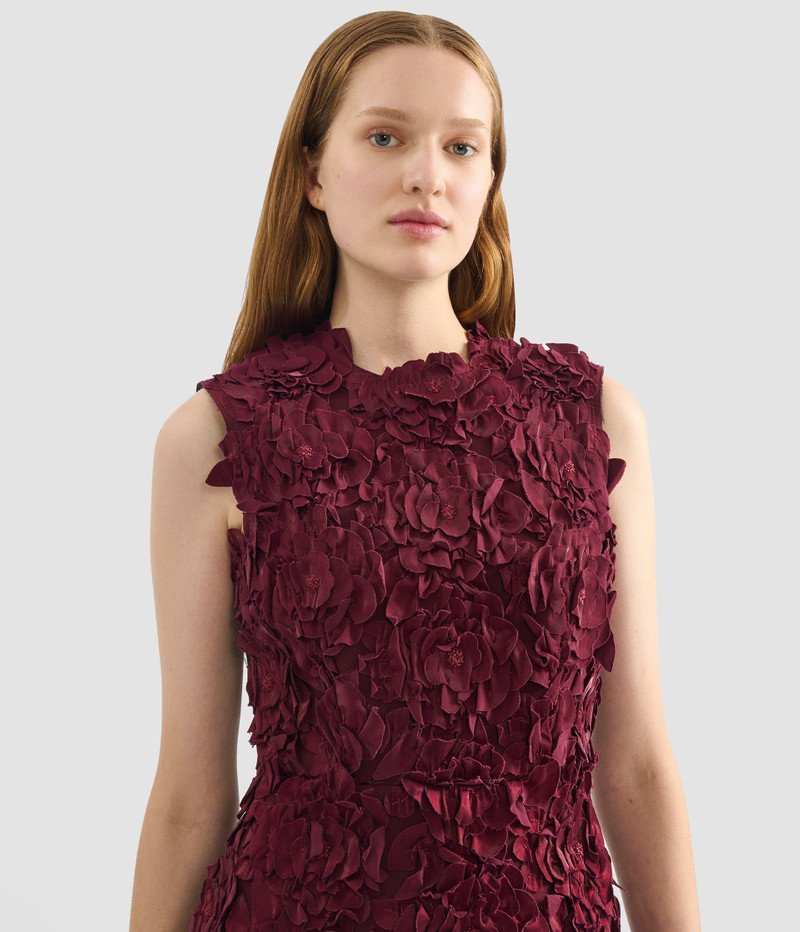 MULTI-DIMENSIONAL CRUSHED SATIN MIDI DRESS 5