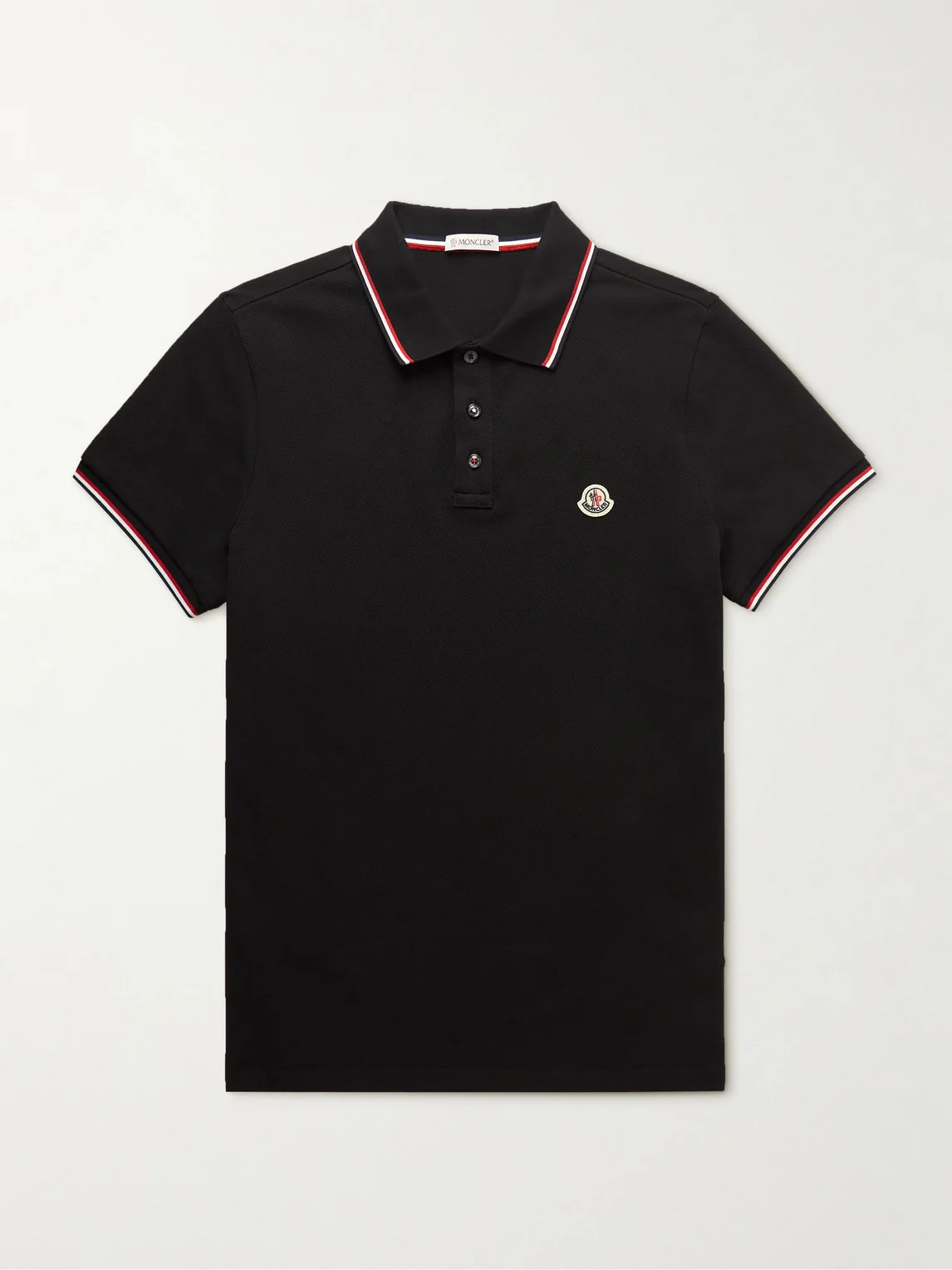 Logo-Appliquéd Striped Cotton-Piqué Polo Shirt - 1