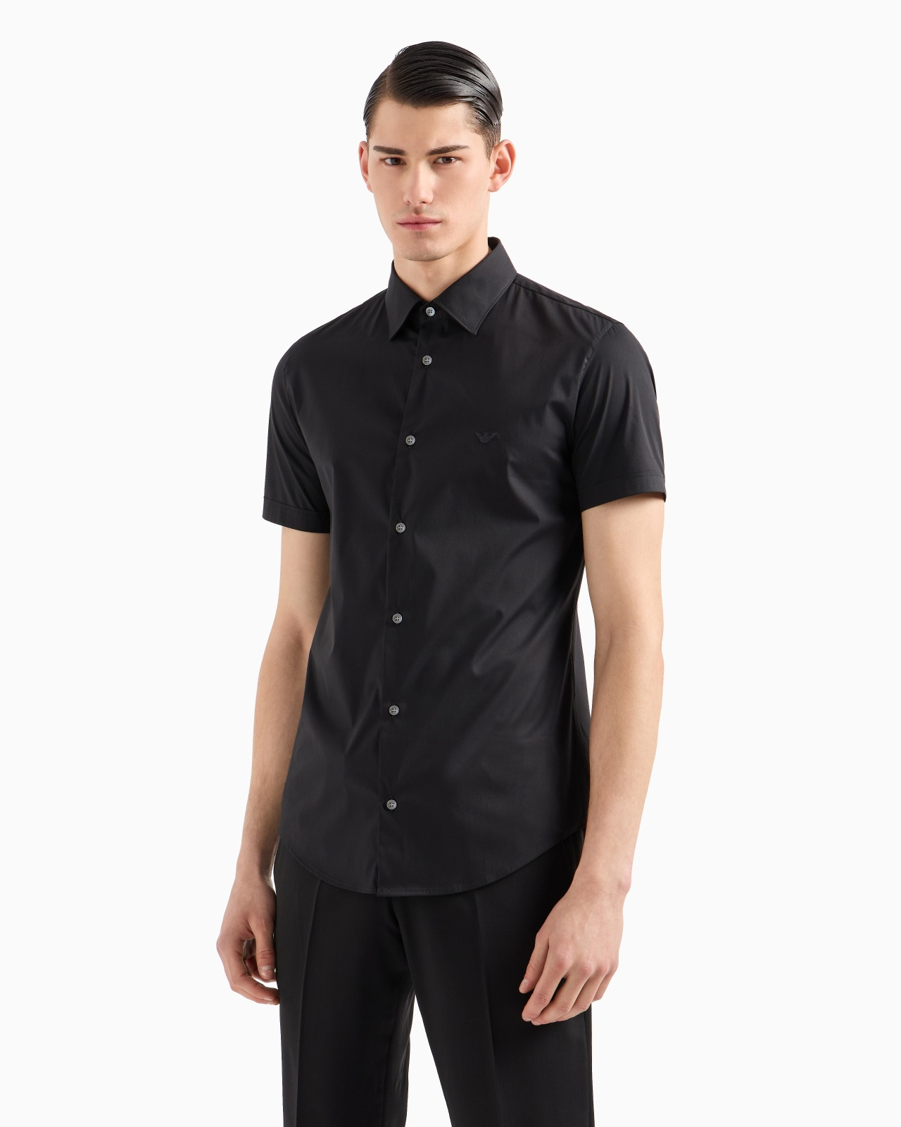 Short-sleeved, stretch nylon-blend shirt - 4