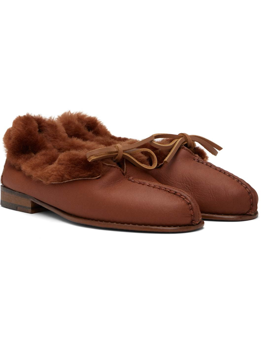 Tan Tilla Shearling Loafers - 4