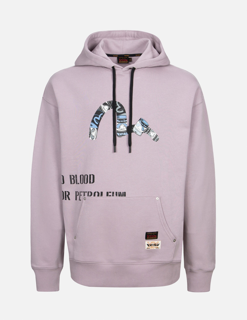 PEEPING GODHEAD PATTERN SEAGULL PRINT LOOSE FIT HOODIE 1