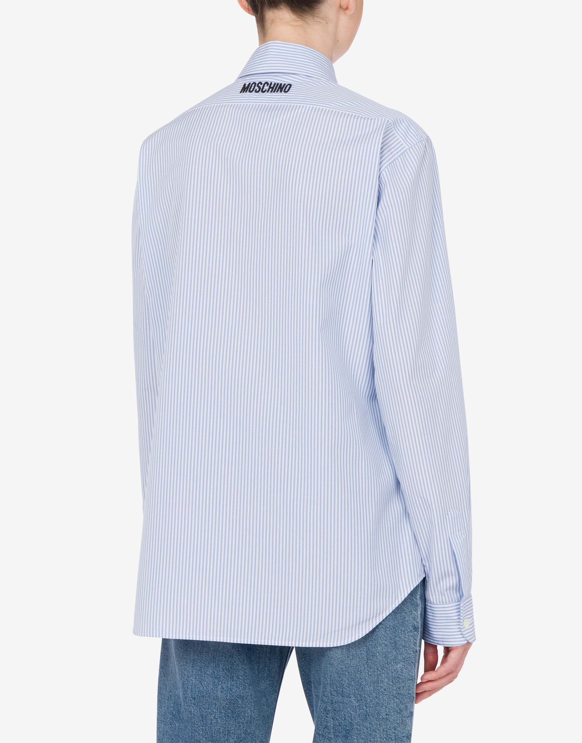 STRIPED POPLIN SHIRT GOOSE EMBROIDERY - 2