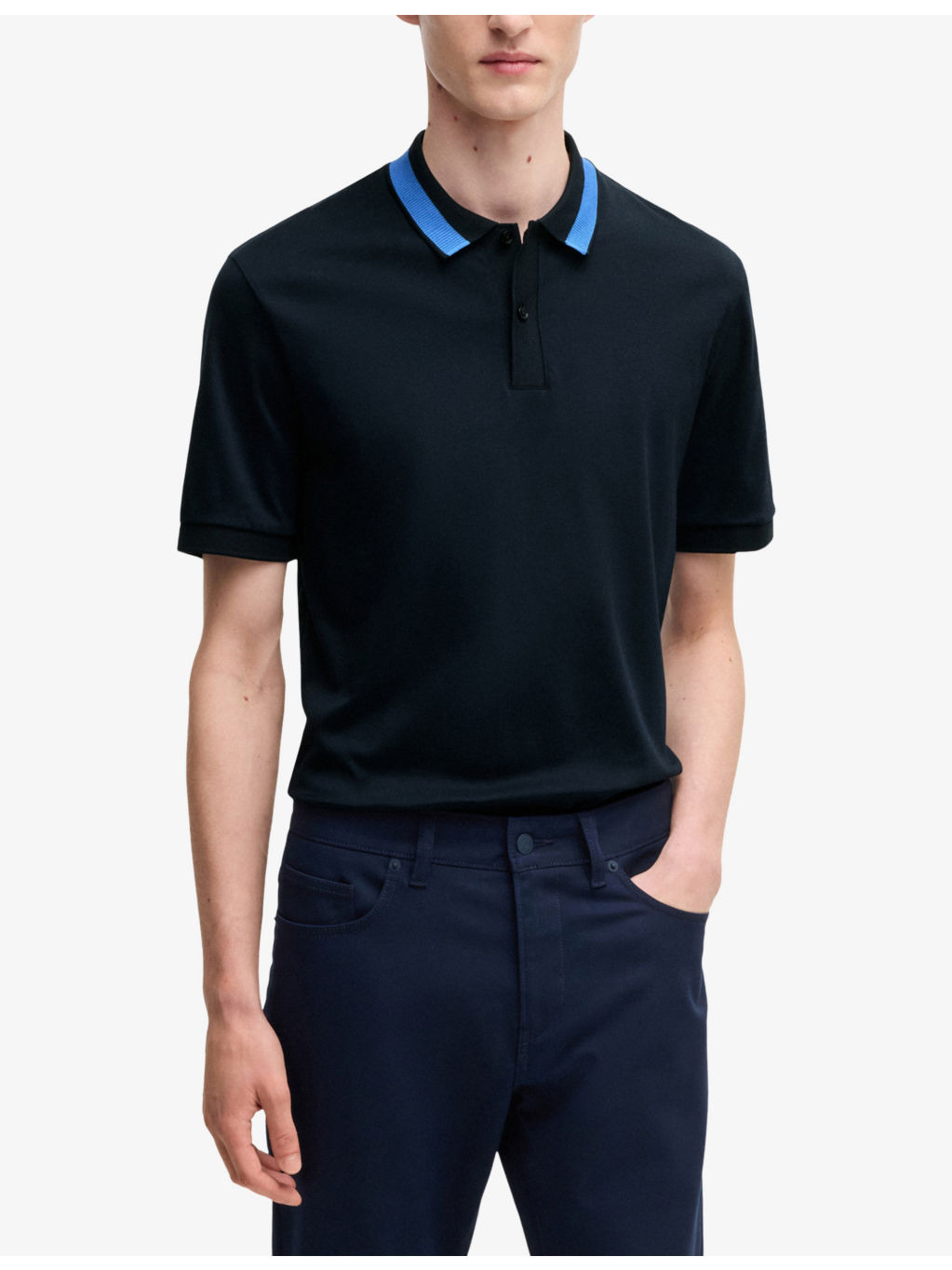 Striped-trim slim-fit cotton-jersey polo shirt - 3