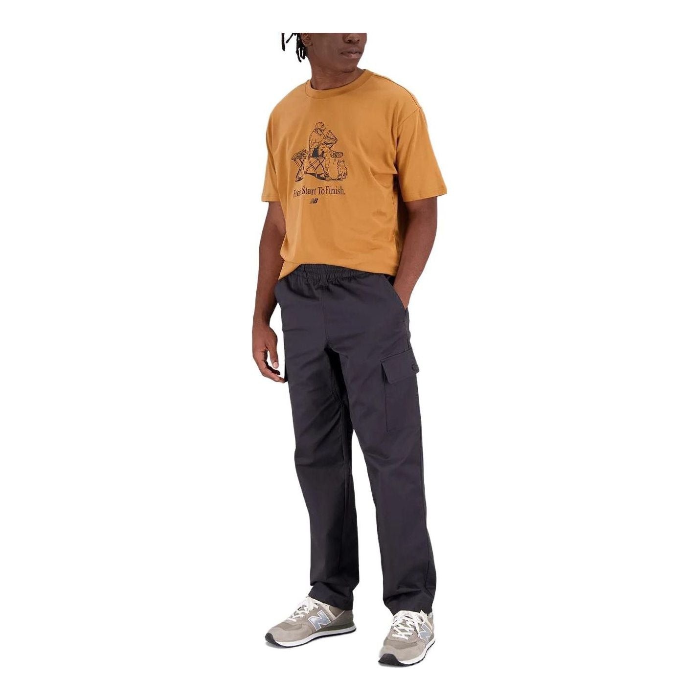 New Balance Essentials Cafe Grandpa Cotton Jersey T-Shirt 'Tobacco' MT31560-TOB - 1