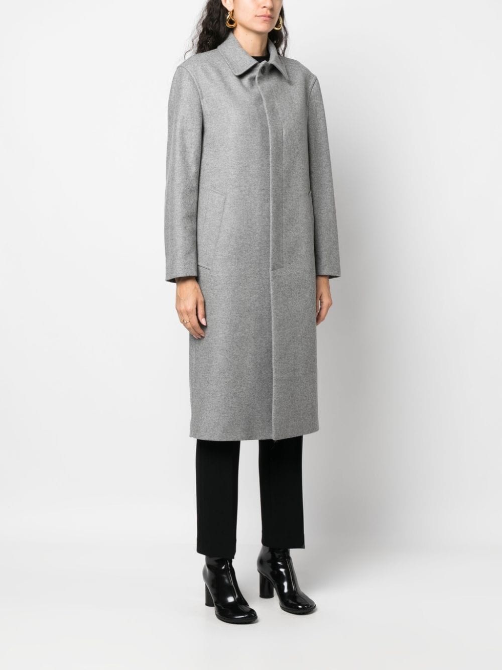 single-breasted mÃ©lange trench coat - 3