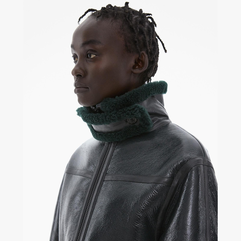 PATENT LEATHER SHEARLING COAT 6