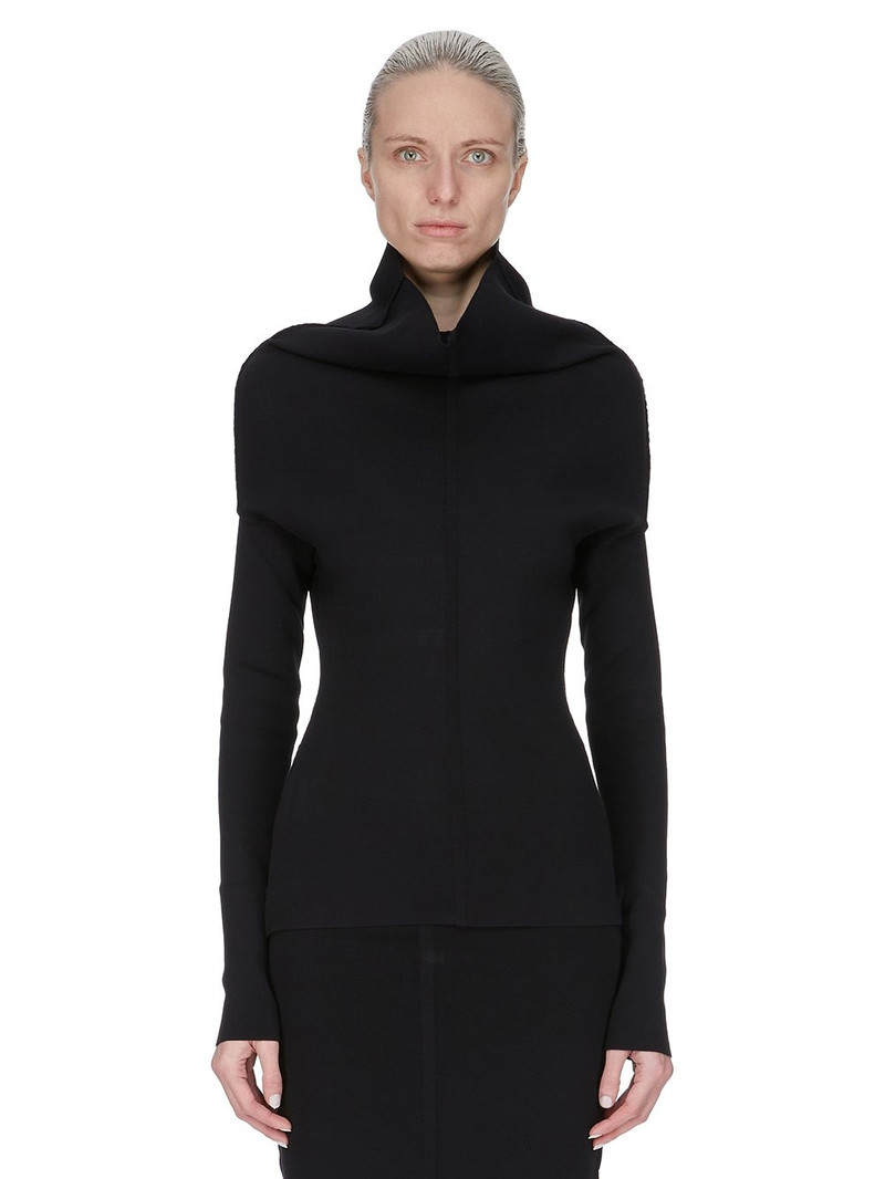 Black Hollywood Draped LS Turtleneck 1