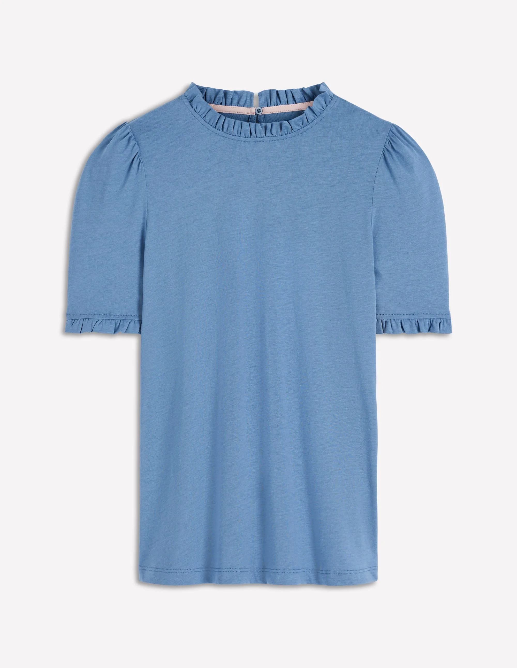 Supersoft Frill Detail T-shirt-Captains Blue - 1