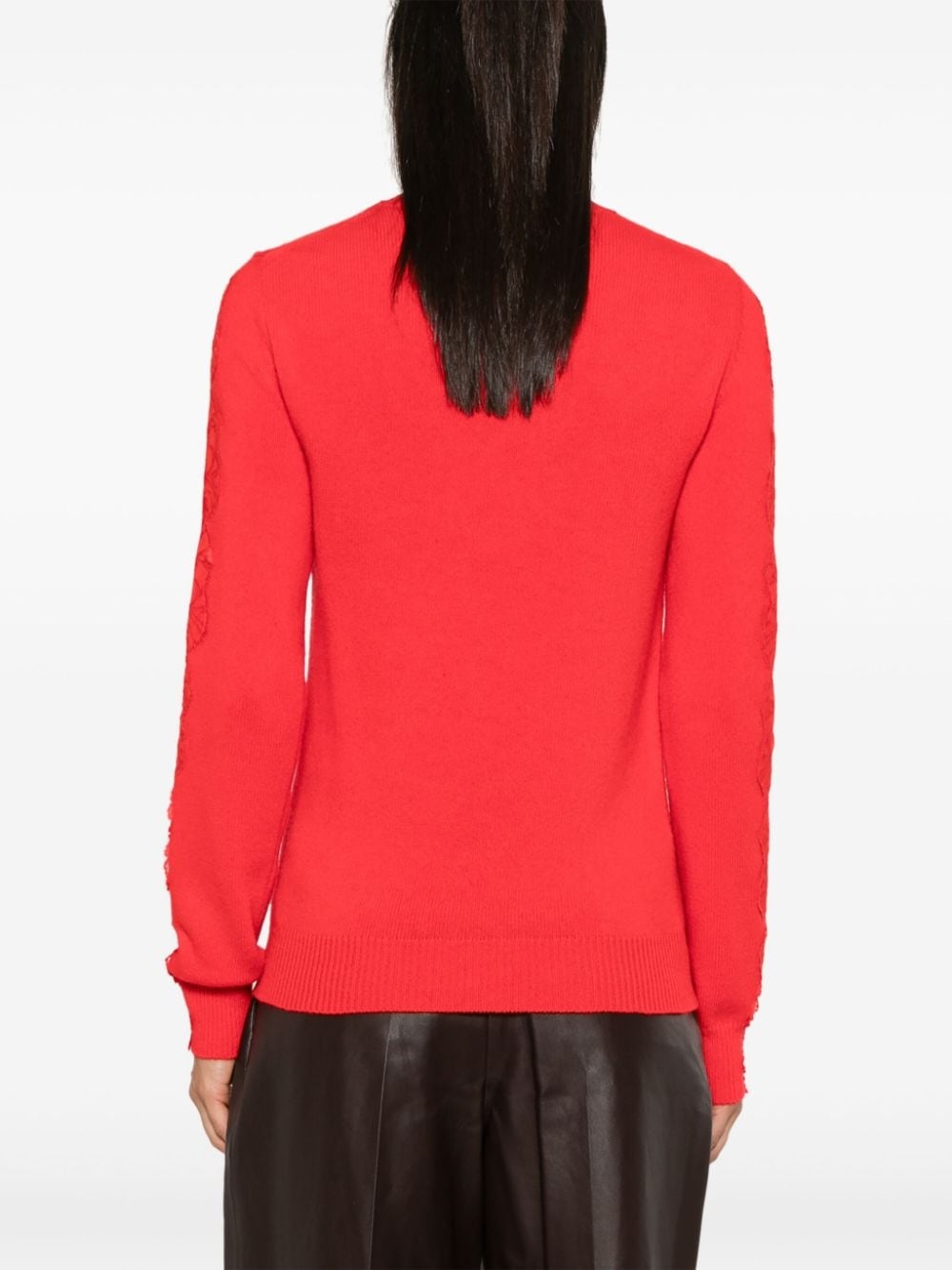 lace-detailed sweater - 4