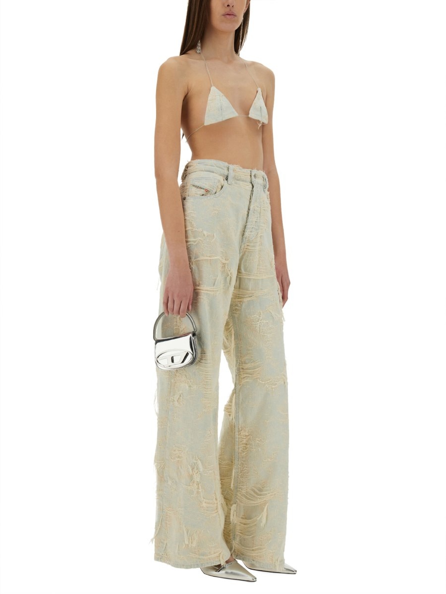 JACQUARD DENIM TOP WITH FLOATING THREADS - 2