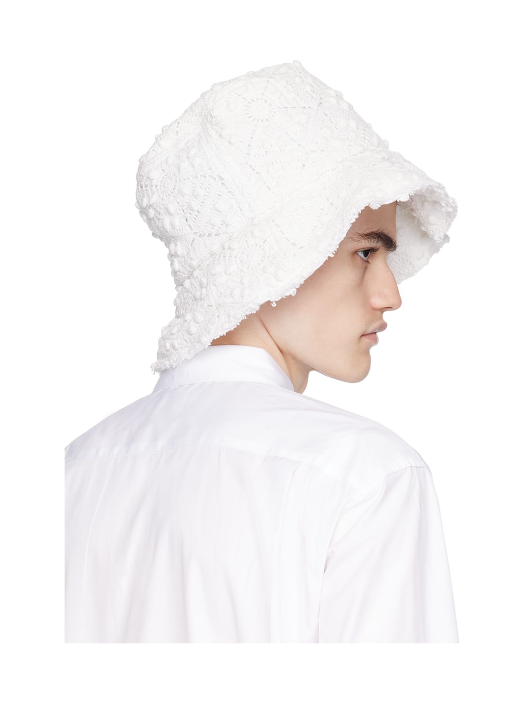White Crochet Hat - 5
