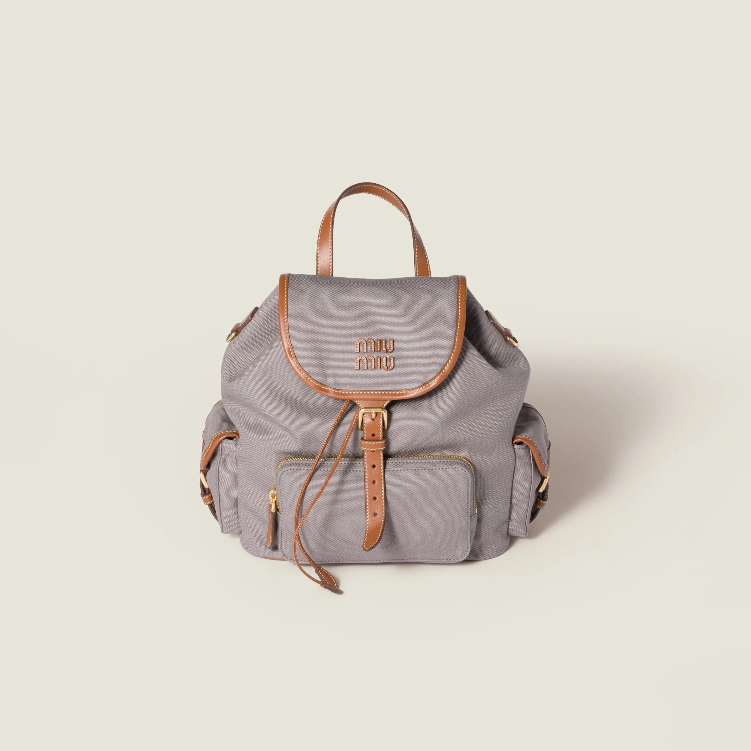 Canvas and leather backpack - 1
