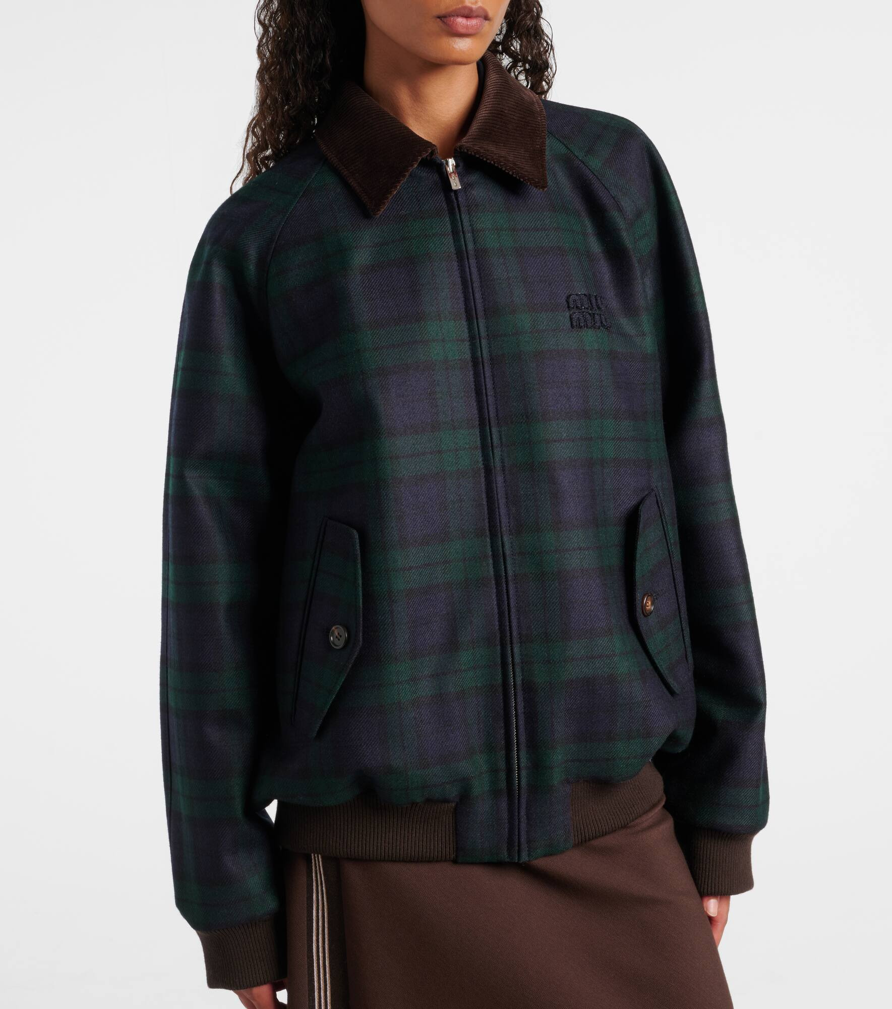 Plaid virgin wool twill blouson jacket - 6