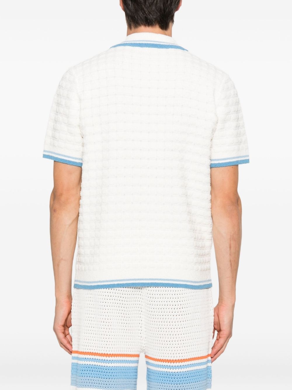 stripe-trim polo shirt - 3