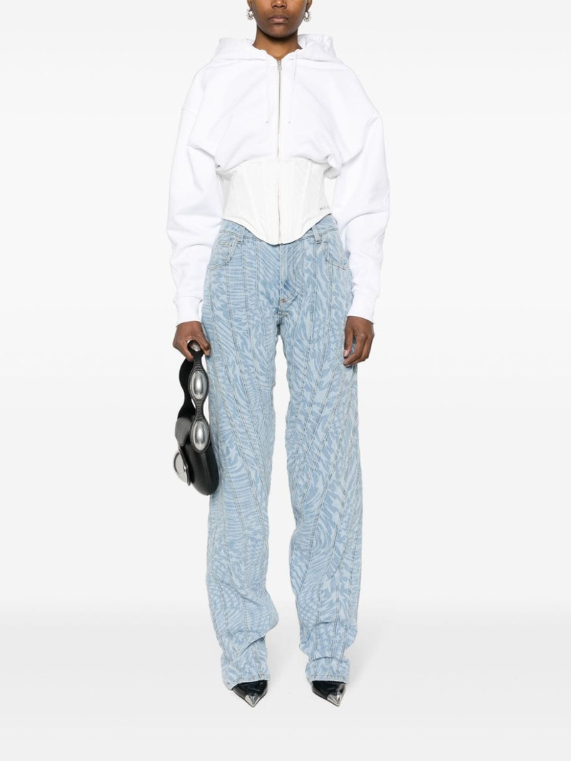 MUGLER star-print tapered jeans outlook