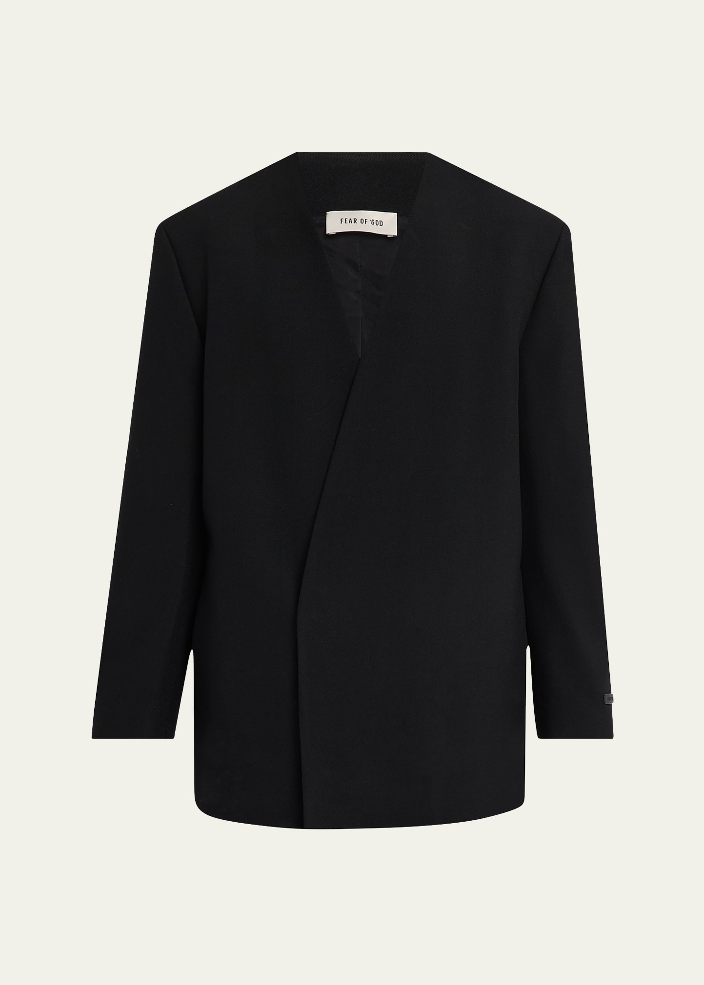 Men's Gabardine Lapelless Blazer - 1