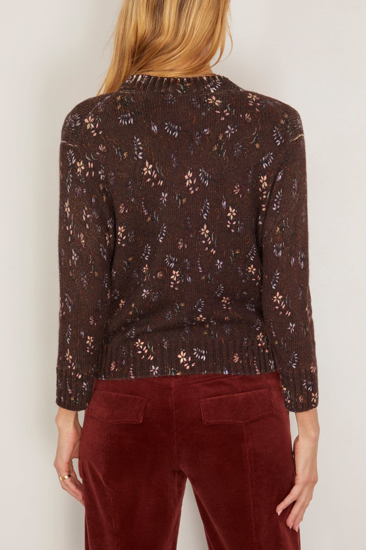Blossom Statements Cardigan in Winter Blossom Dark Brown - 4