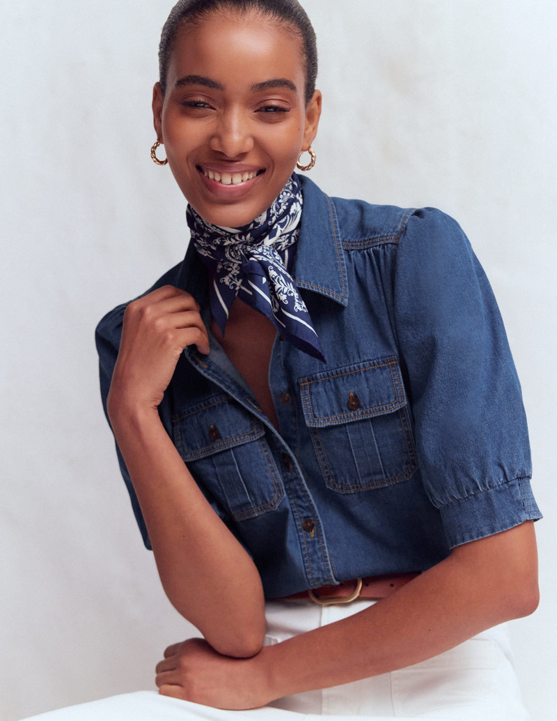 Short Sleeve Denim Top-Light Vintage 7