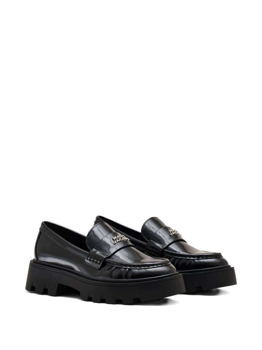logo-plaque platform loafers - 2
