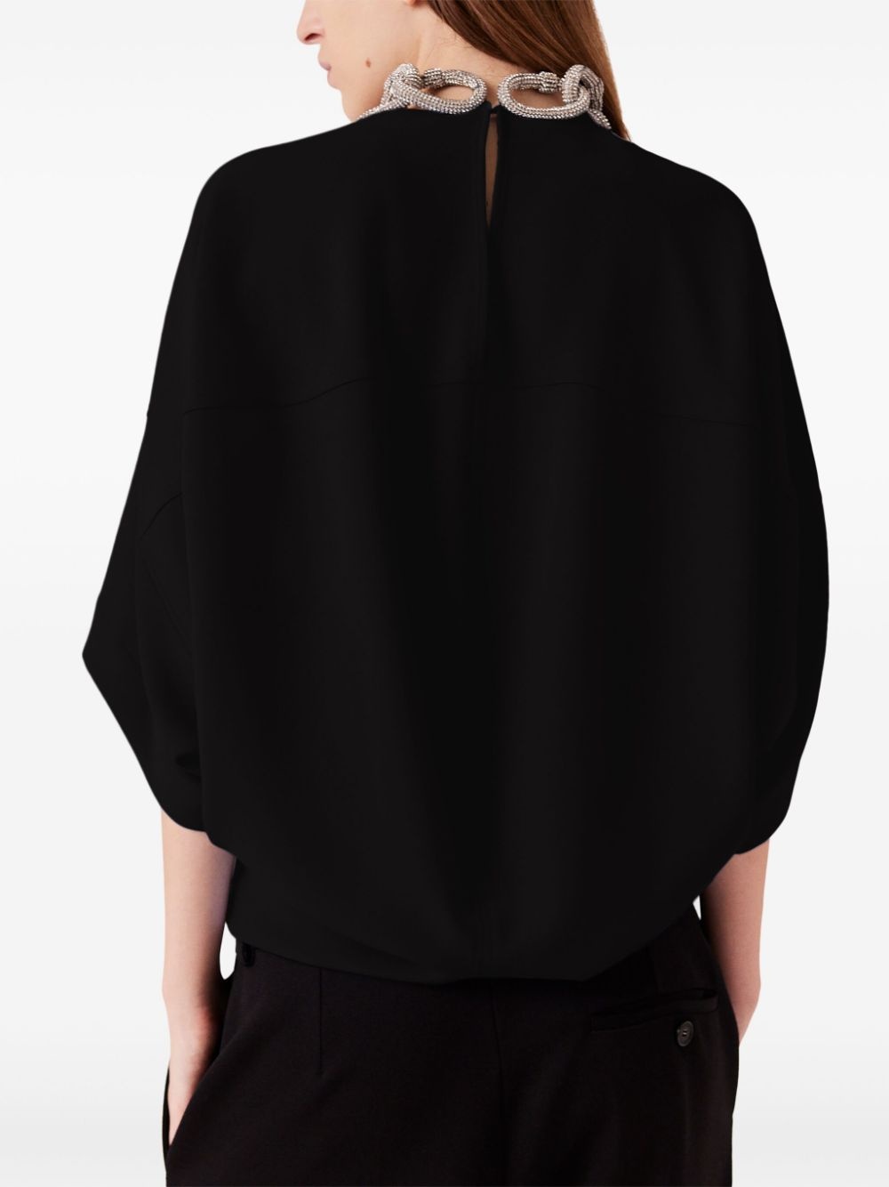 chain-embellished blouse - 4