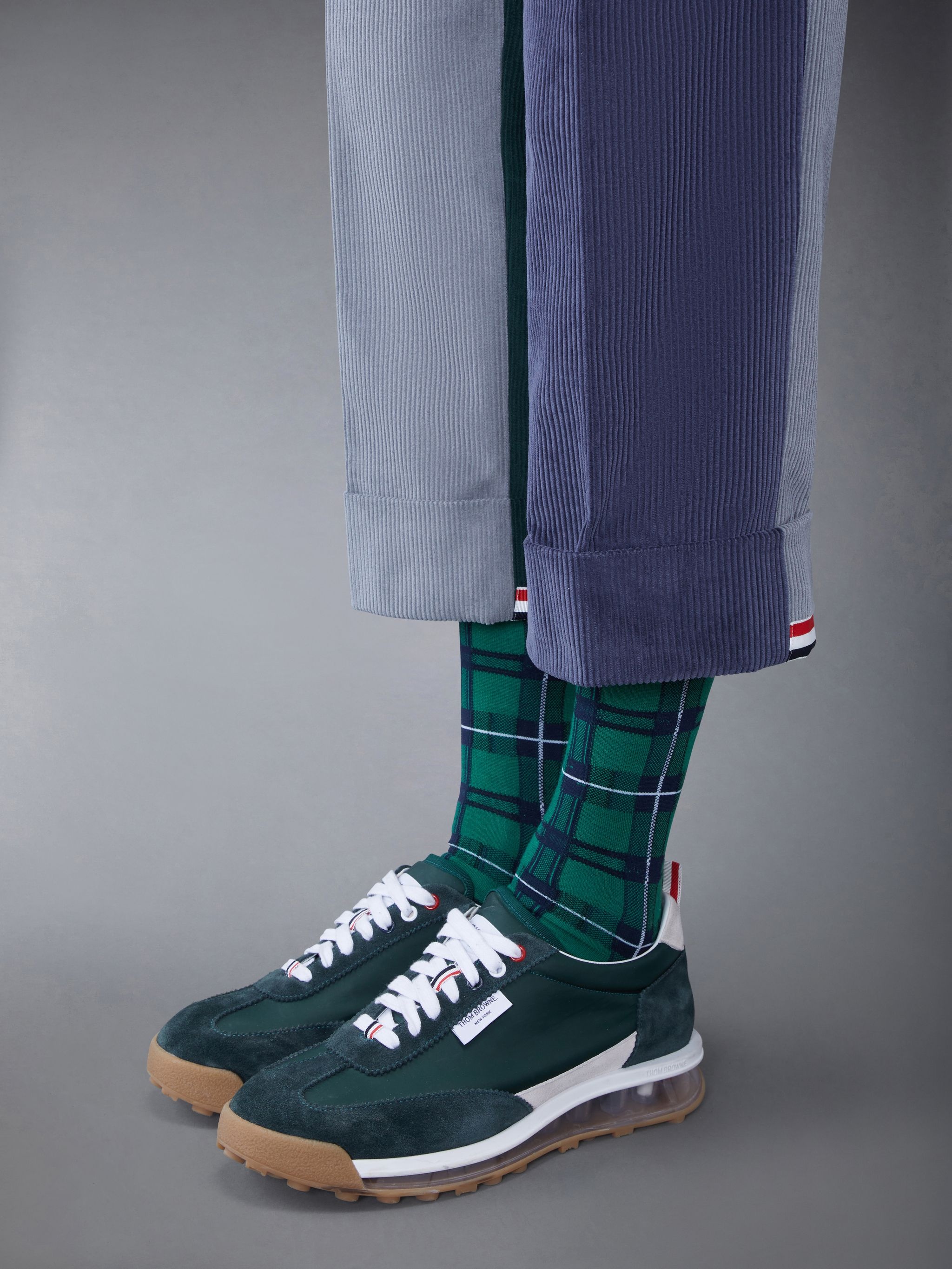 Thom Browne Calf Suede Clear Sole Tech Runner | REVERSIBLE