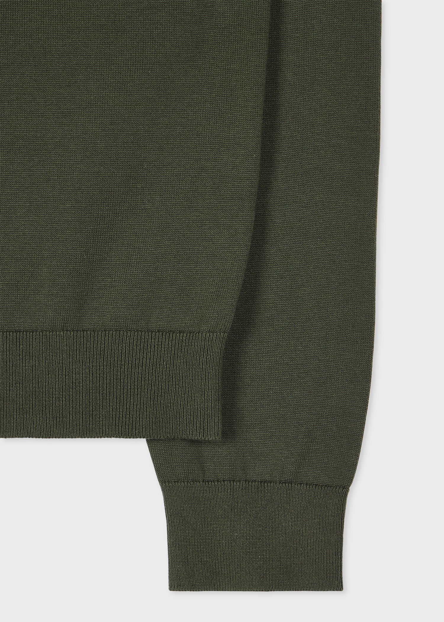 Khaki Organic Cotton Half Zip Zebra Logo Sweater - 2