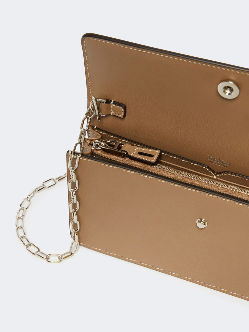 Max Mara CLUTCHY Leather phone pouch - MUD outlook