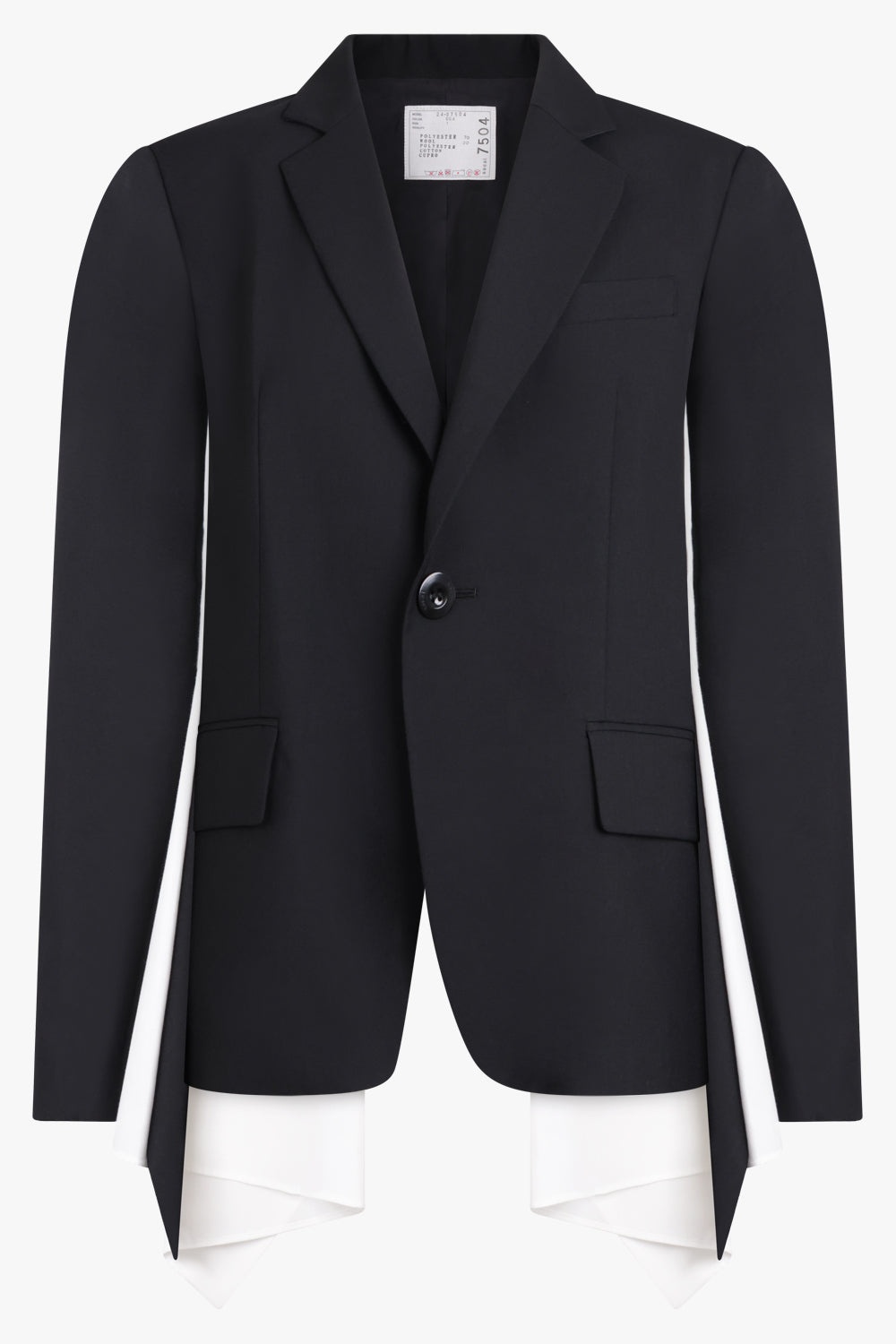 SUITING JACKET WITH SHIRT DETAILING | BLACK/OFF WHITE - 1