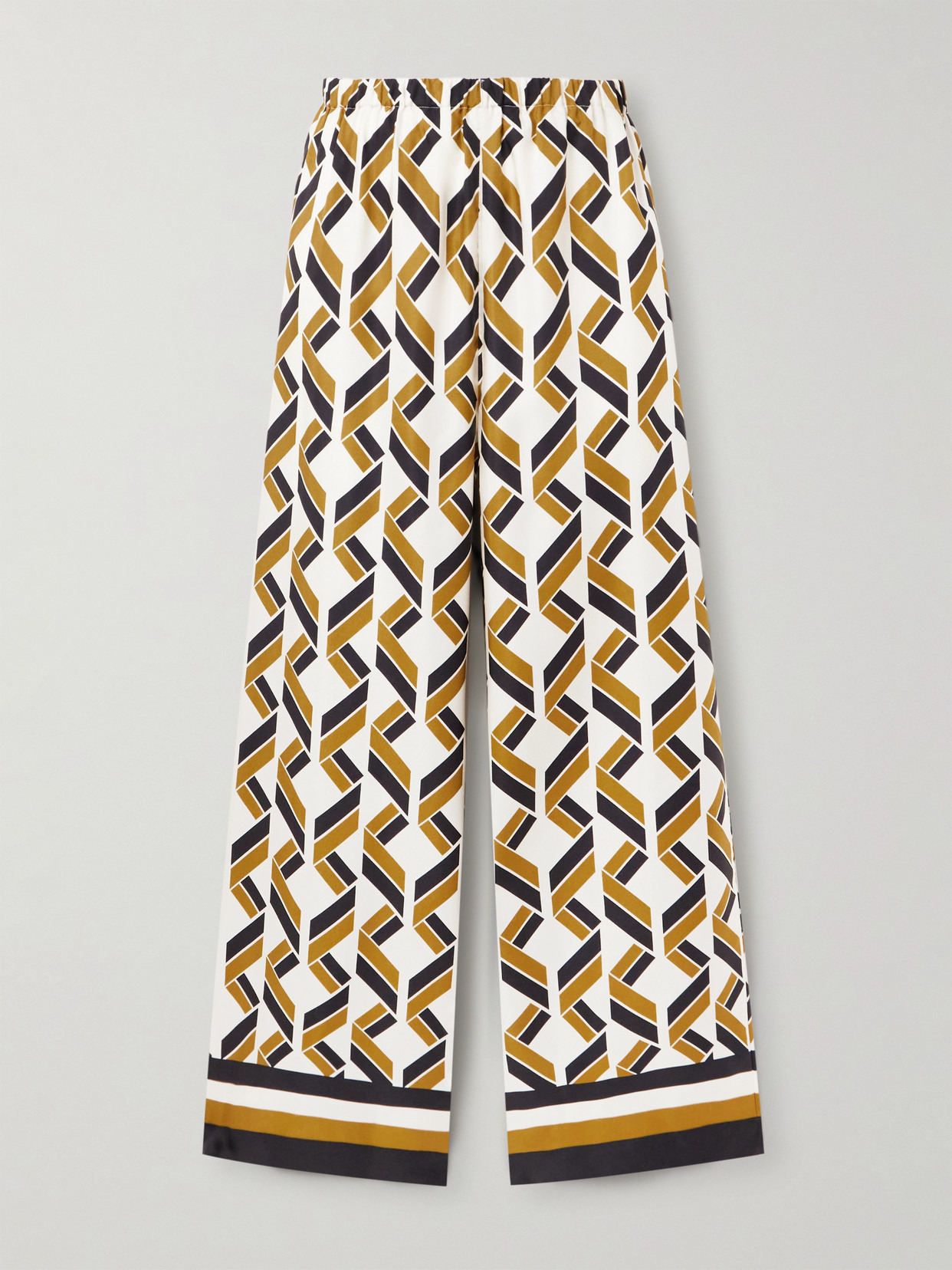 Tube Printed Silk-twill Wide-leg Pants - 1