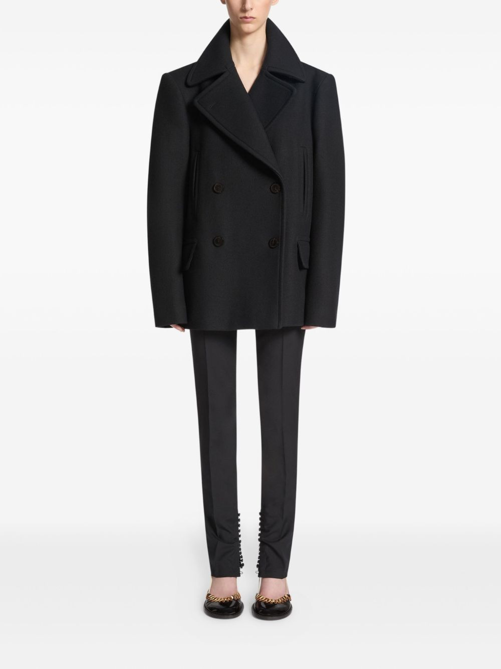 double-breasted wool-blend  jacket - 2