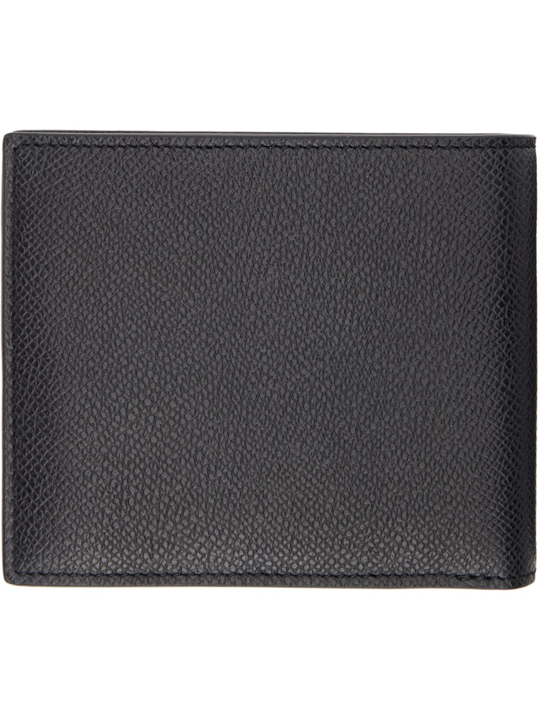 Black Small Grain Leather Bifold Wallet - 2